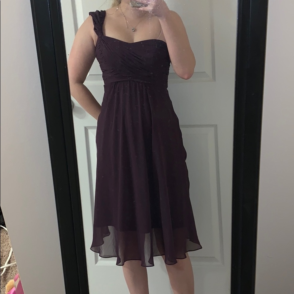 David’s bridal plum bridesmaids dress
